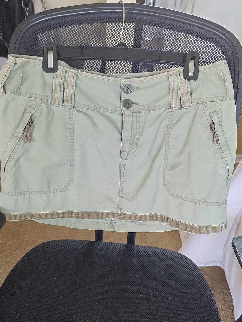 Vintage Abercrombie & Fitch Olive Green Utility Mini Skirt